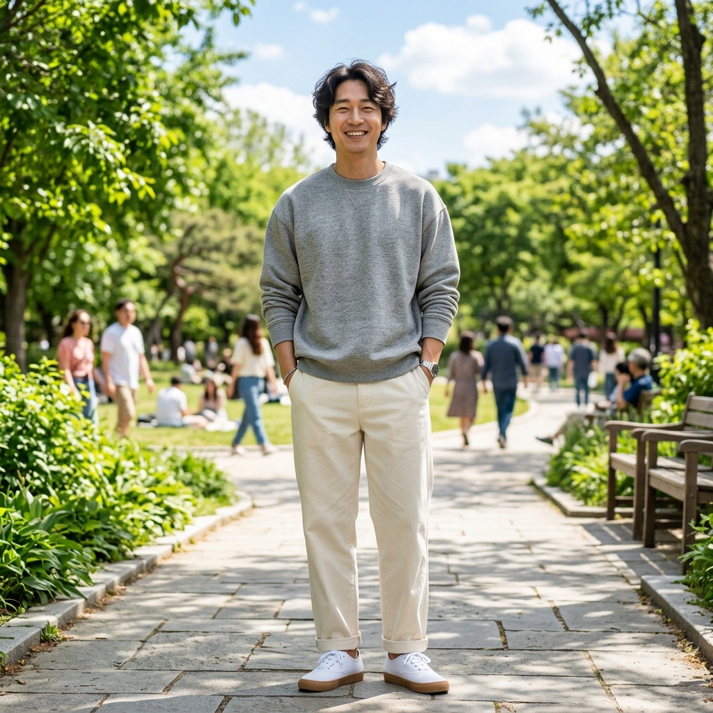 야외 나들이를 위한 캐주얼 남성 코디